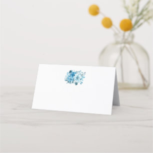Blue Florals Tented Platzkarten