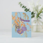 Blue Florida Scrub Jay Audubon Birnen mit Orangen Postkarte (Stehend Vorderseite)