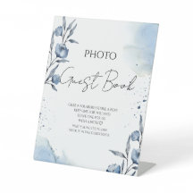 Blue Floris Foto Guest Book Pedestal Sign