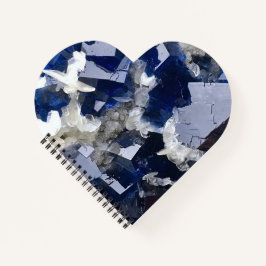 Blue Flourite Crystal Notebook Herz Valentine Notizblock
