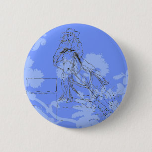 Blue Flower Barrel Racer Button