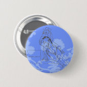 Blue Flower Barrel Racer Button (Vorne & Hinten)
