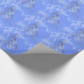 Blue Flower Barrel Racer Geschenkpapier (Ecke)