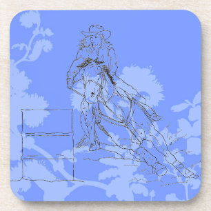 Blue Flower Barrel Racer Getränkeuntersetzer