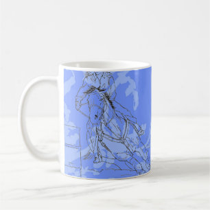 Blue Flower Barrel Racer Kaffeetasse