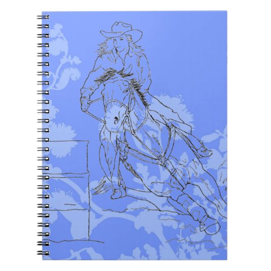 Blue Flower Barrel Racer Notizblock (Vorderseite)