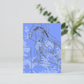 Blue Flower Barrel Racer Postkarte (Stehend Vorderseite)
