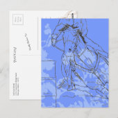 Blue Flower Barrel Racer Postkarte (Vorne/Hinten)