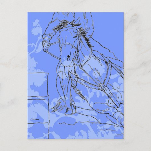 Blue Flower Barrel Racer Postkarte (Vorderseite)