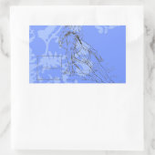 Blue Flower Barrel Racer Rechteckiger Aufkleber (Tasche)