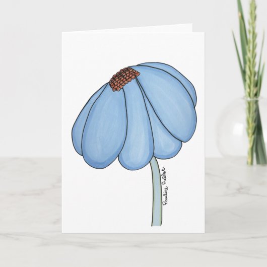 Blue Flower Blank Karte (Vorderseite)