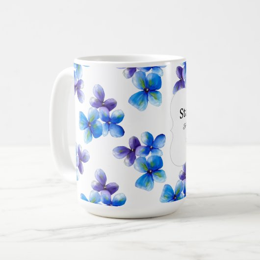 Blue flower coffee mug positive statement  kaffeetasse (Vorderseite Links)