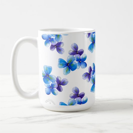 Blue flower coffee mug positive statement  kaffeetasse (Links)