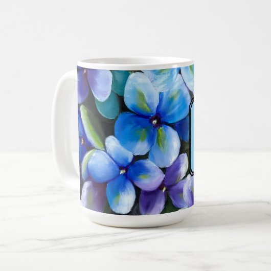 Blue flower coffee mug positive statement  kaffeetasse (Vorderseite Links)