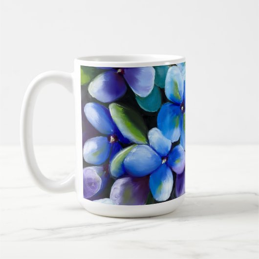 Blue flower coffee mug positive statement  kaffeetasse (Links)