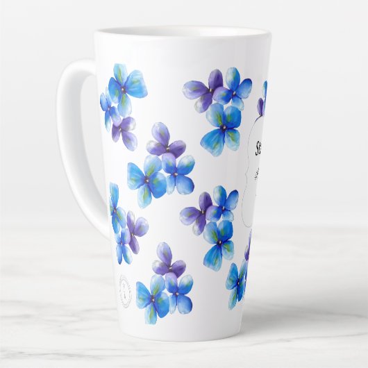 Blue flower coffee mug positive statement  milchtasse (Linke Ecke)