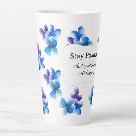 Blue flower coffee mug positive statement  milchtasse (Vorderseite)