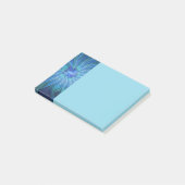 Blue Flower Fantasy Pattern, Abstract Fractal Art Post-it Klebezettel (angewinkelt)
