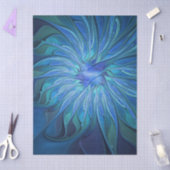 Blue Flower Fantasy Pattern, Abstract Fractal Art Seidenpapier (Basteln)