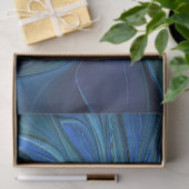 Blue Flower Fantasy Pattern, Abstract Fractal Art Seidenpapier (Geschenk)