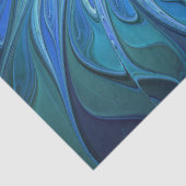 Blue Flower Fantasy Pattern, Abstract Fractal Art Seidenpapier (Detail)
