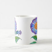 Blue Flower Halftone Fine Art Kaffeetasse (Mittel)