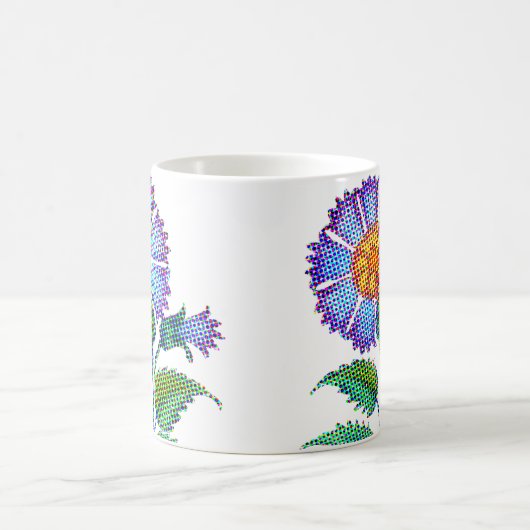 Blue Flower Halftone Fine Art Kaffeetasse (Mittel)