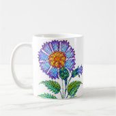 Blue Flower Halftone Fine Art Kaffeetasse (Links)