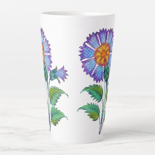 Blue Flower Halftone Fine Art Milchtasse (Vorderseite)