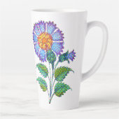Blue Flower Halftone Fine Art Milchtasse (Rechts)
