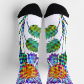 Blue Flower Halftone Fine Art Socken (Oben)
