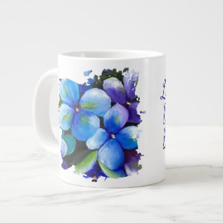 Blue flower Let your dream blossom mug Jumbo-Tasse