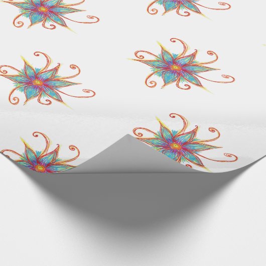 Blue Flower Mandala Geschenkpapier (Ecke)