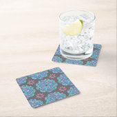 Blue Flower Mandala Rechteckiger Pappuntersetzer (Vor Ort)