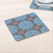 Blue Flower Mandala Rechteckiger Pappuntersetzer (angewinkelt)