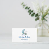 Blue Flower Mixer QR-Code Hinterlassen Sie uns ein Visitenkarte (Stehend Vorderseite)