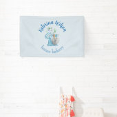  Blue Flower Mixer Small Bakery Logo Brand Banner (InSitu)