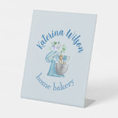  Blue Flower Mixer Small Bakery Logo Brand Sockelschild (Vorderseite)