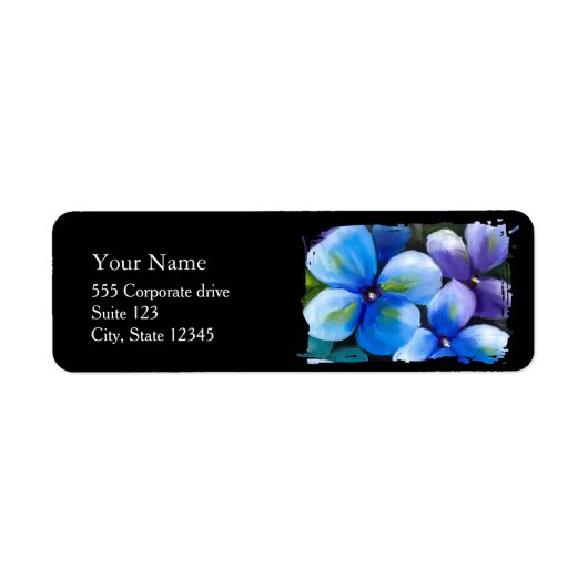 Blue Flower Painting Return Address Labels (Vorne)