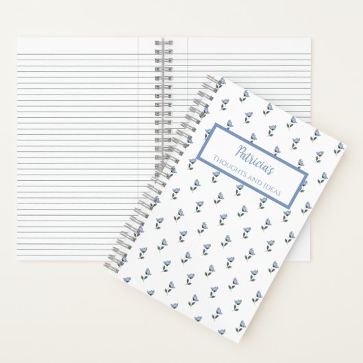 Blue Flower Personalized Journal Notebook Notizblock (Innen)