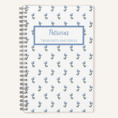 Blue Flower Personalized Journal Notebook Notizblock (Vorderseite)