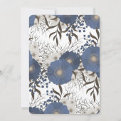 Blue Flower Wedding Invitation Einladung (Rückseite)