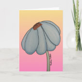 Blue Flower with pink background Karte (Vorderseite)