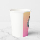 Blue flower with pink background pappbecher (Rechts)