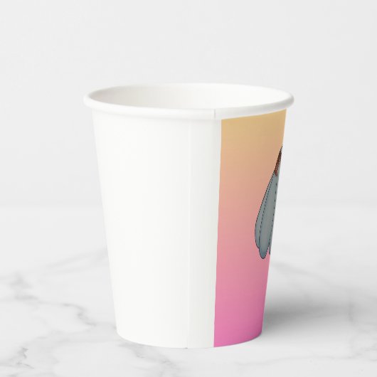 Blue flower with pink background pappbecher (Rechts)