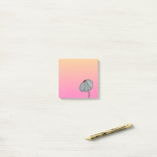 Blue Flower with Pink Background Post-it Klebezettel (Auf Schreibtisch)