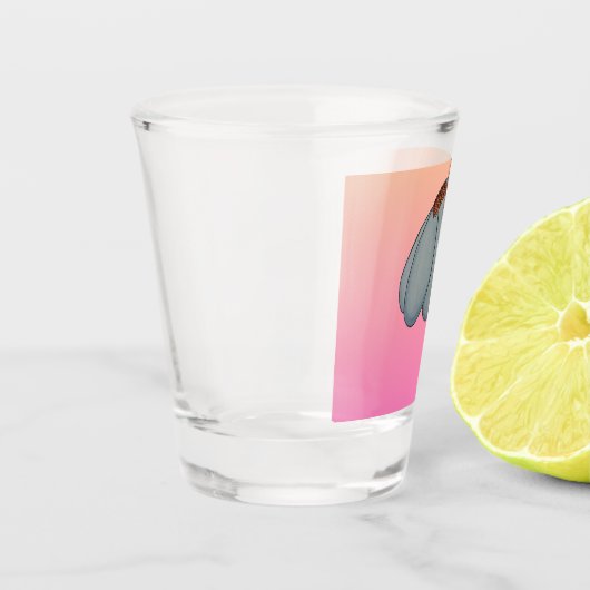 Blue flower with pink background schnapsglas (Links)