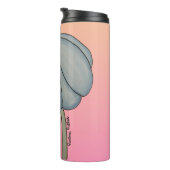 Blue Flower with pink background Thermosbecher (Nach rechts gedreht)