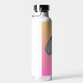 Blue Flower with Pink background Trinkflasche (Rechts)