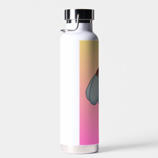 Blue Flower with Pink background Trinkflasche (Rechts)